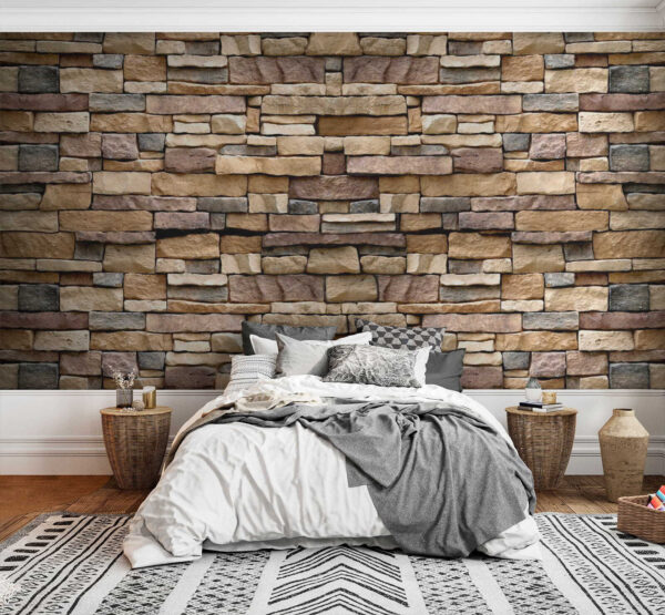 Diseño de muro de piedra con textura en capas. Diseño de muro de piedra con textura en capas.