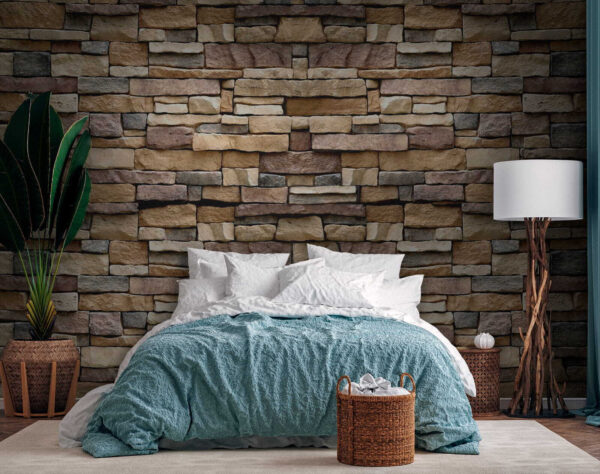 Diseño de muro de piedra con textura en capas. Diseño de muro de piedra con textura en capas.