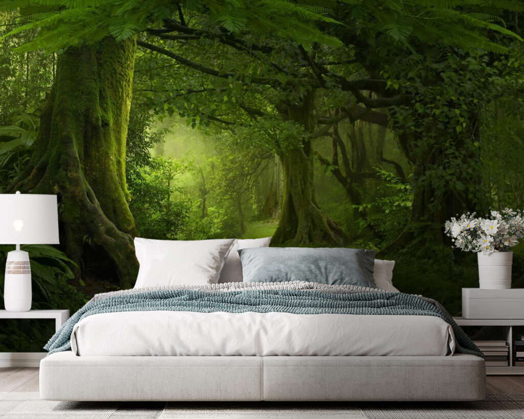 Forest with trees and plants Forest with trees and plants