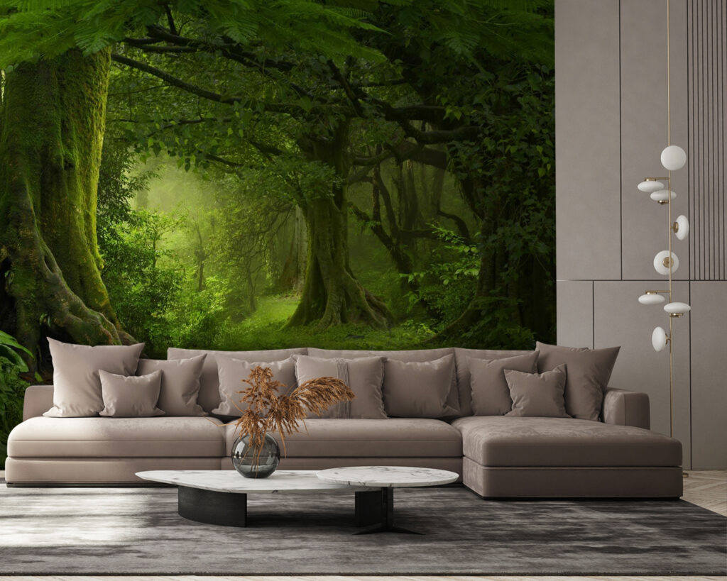 Forest with trees and plants Forest with trees and plants