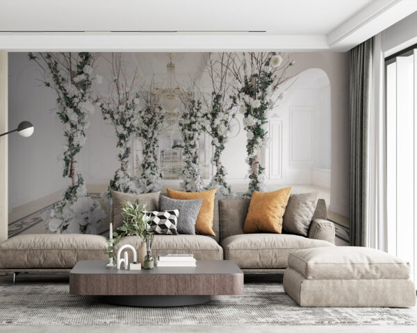 Grupo de flores blancas en una habitación Grupo de flores blancas en una habitación