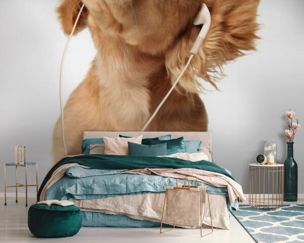 Fotomurales Fotomurales Perro con auriculares (SKU: u56551)