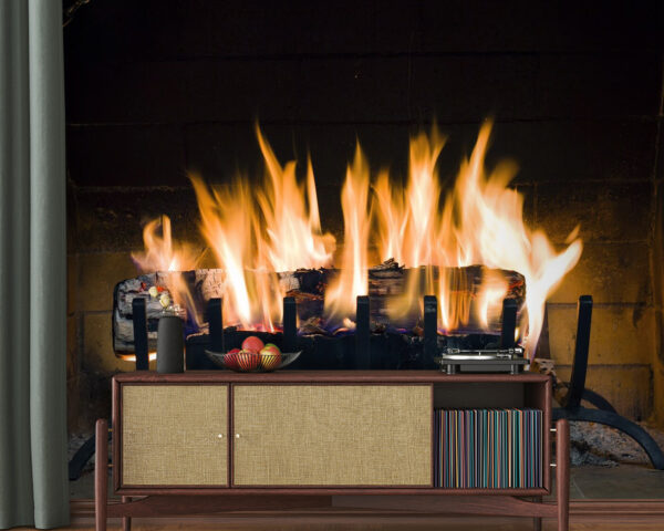 Fuego en una chimenea Fuego en una chimenea