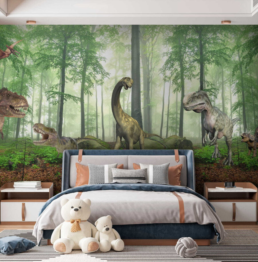Fotomurales Grupo de dinosaurios en un bosque - Imagen 9