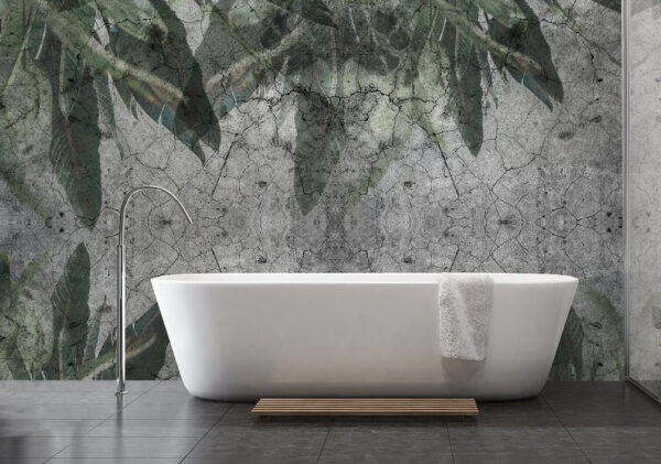 Fotomurales Fotomurales Hojas con textura sobre una superficie desgastada (SKU: u60048)