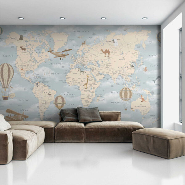 Mapa del mundo con diferentes animales y aves u60135pig2 600x600 - Mapa del mundo con diferentes animales y aves
