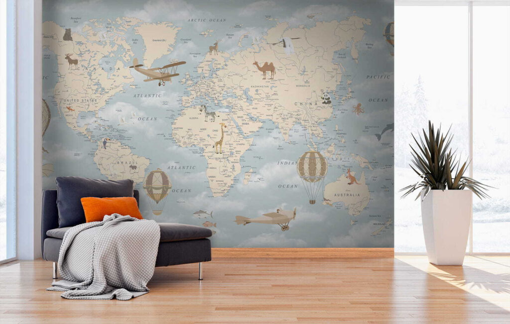 Mapa del mundo con diferentes animales y aves u60135pig3m 1024x652 - Mapa del mundo con diferentes animales y aves