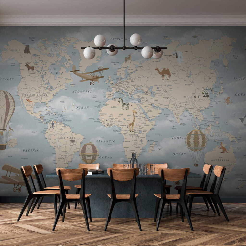 Mapa del mundo con diferentes animales y aves u60135pik1 1024x1024 - Mapa del mundo con diferentes animales y aves