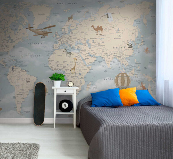 Mapa del mundo con diferentes animales y aves u60135pir1 600x552 - Mapa del mundo con diferentes animales y aves
