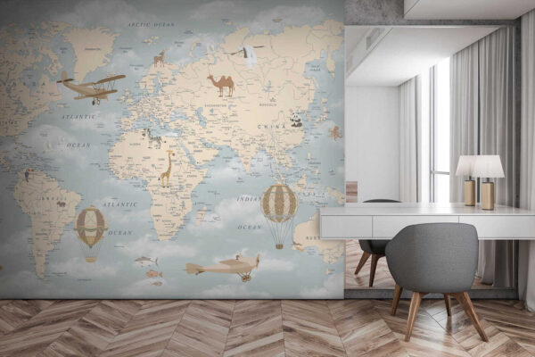 Mapa del mundo con diferentes animales y aves u60135piw1 600x400 - Mapa del mundo con diferentes animales y aves