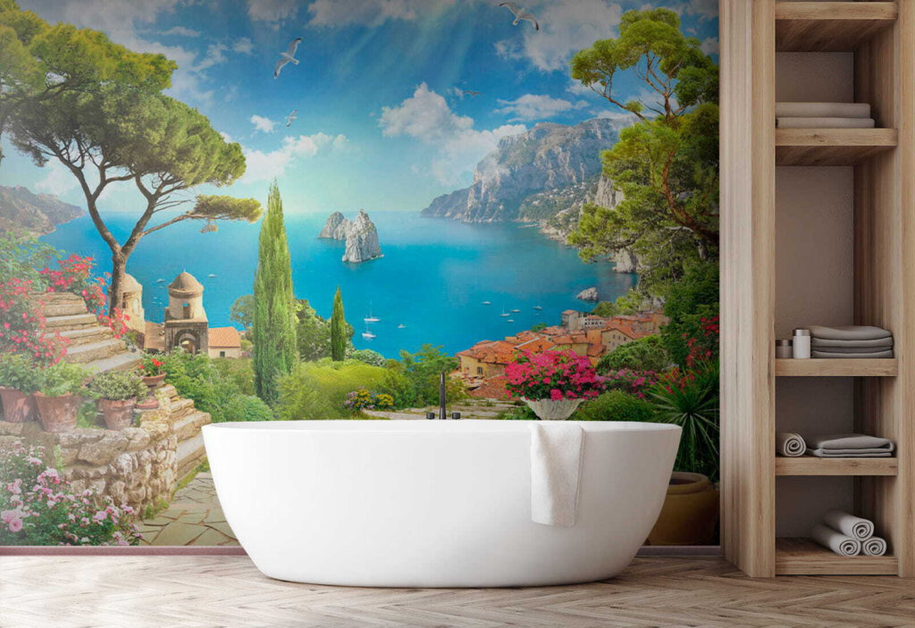 Stone stairs leading to a body of water