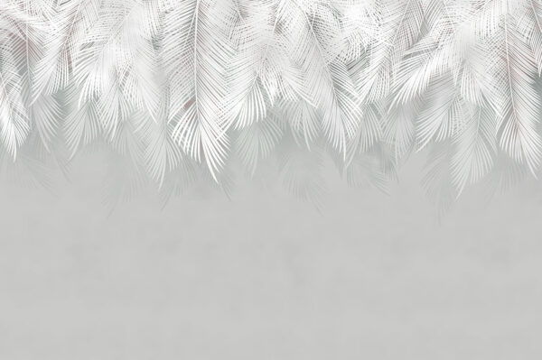 Motivo de plumas blancas sobre fondo gris Motivo de plumas blancas sobre fondo gris