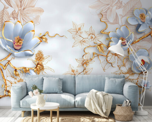 Fotomurales Fotomurales Delicadas flores sobre un fondo suave (SKU: u60416v2)