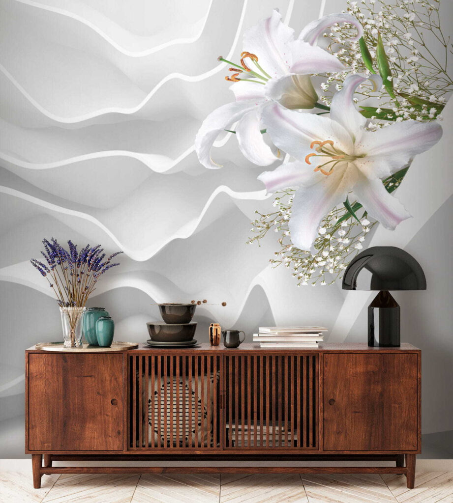 White flower arrangement on a white surface