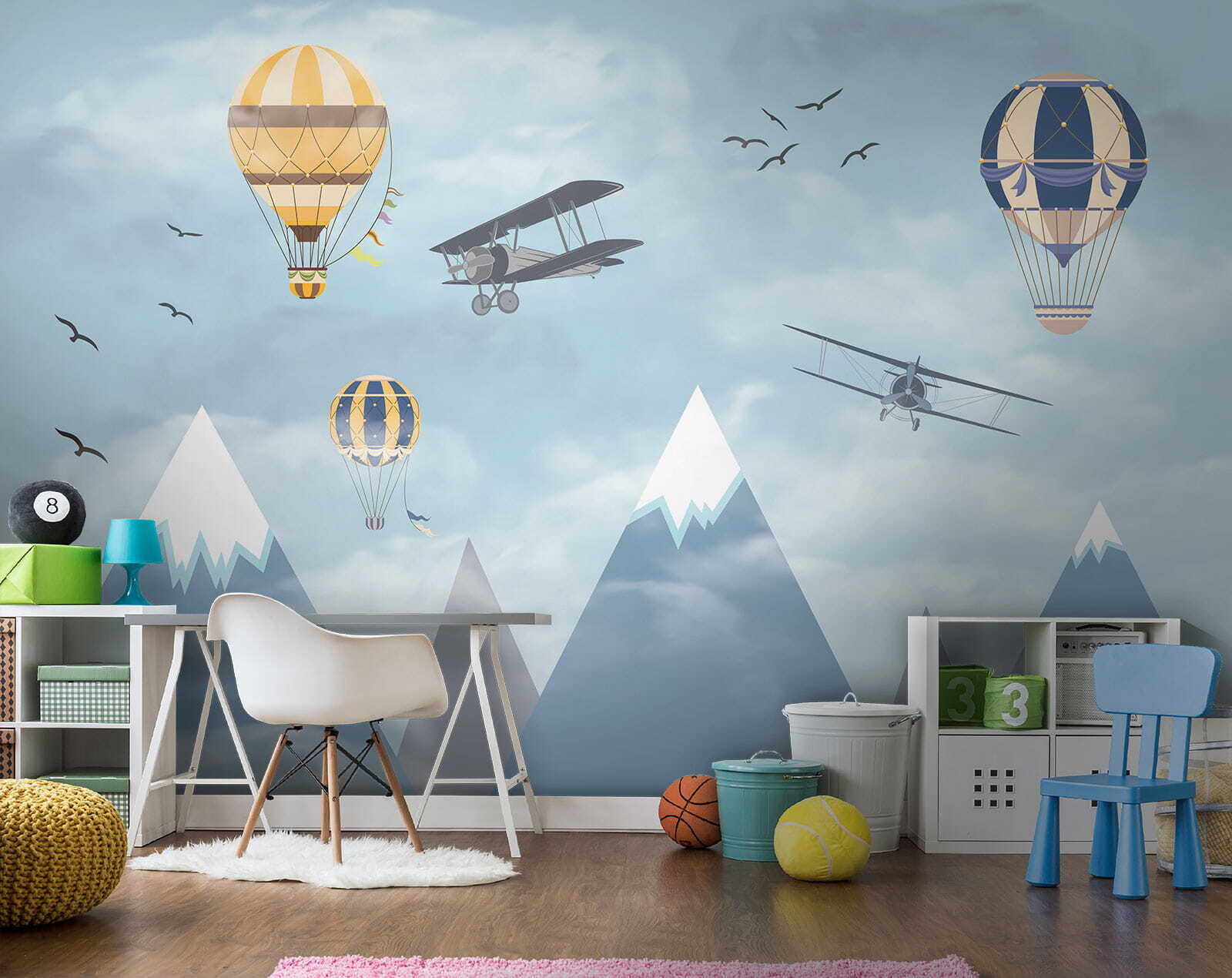 Group of airplanes flying in the sky