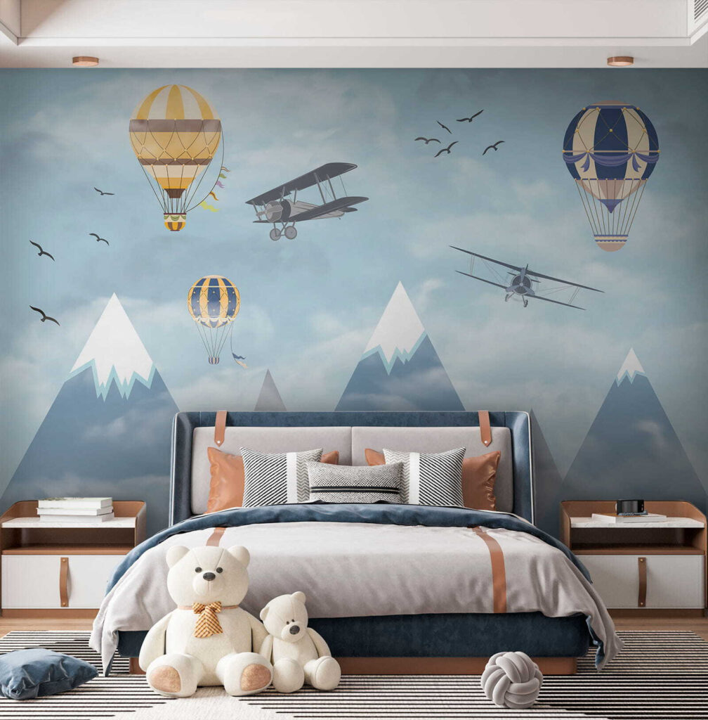 Group of airplanes flying in the sky