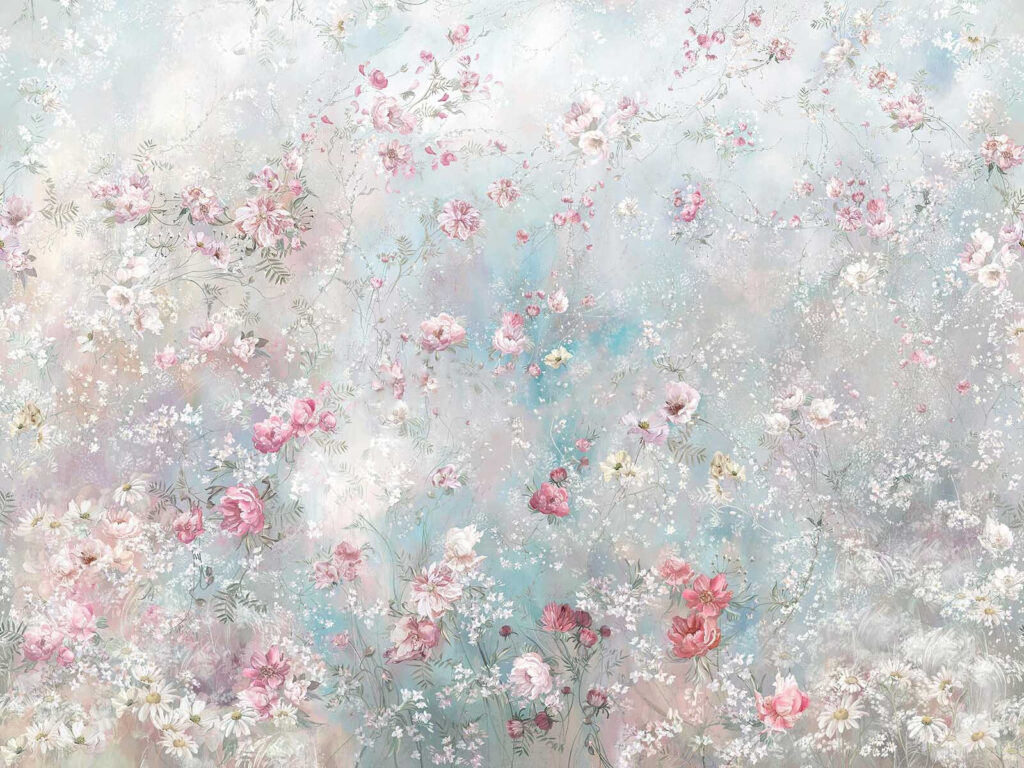 Pintura de flores en una pared Pintura de flores en una pared