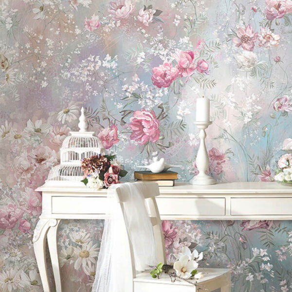 Pintura de flores en una pared Pintura de flores en una pared