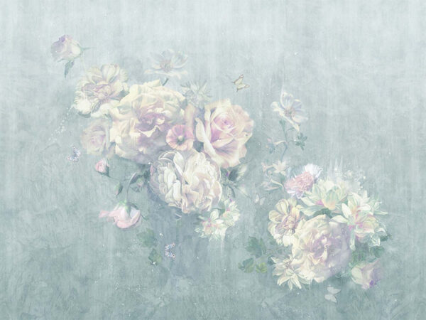 Pintura de flores y mariposas Pintura de flores y mariposas