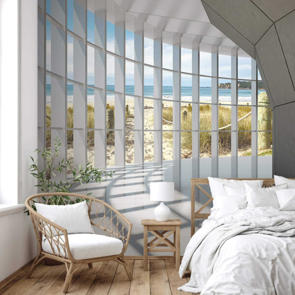 Amplia habitación con ventanas y vistas a la playa Amplia habitación con ventanas y vistas a la playa