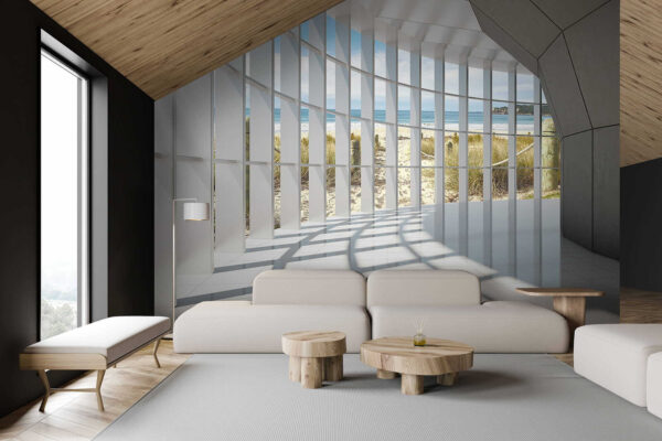 Amplia habitación con ventanas y vistas a la playa Amplia habitación con ventanas y vistas a la playa