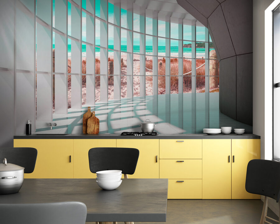 Amplia habitación con grandes ventanales