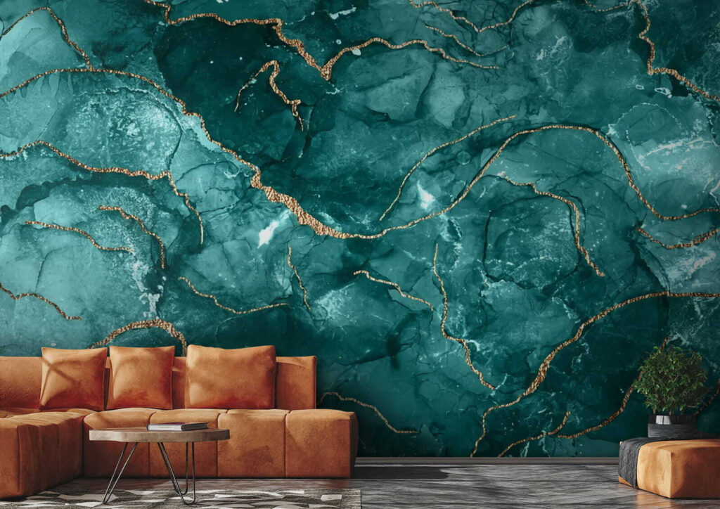 Elegant teal and warm accents design