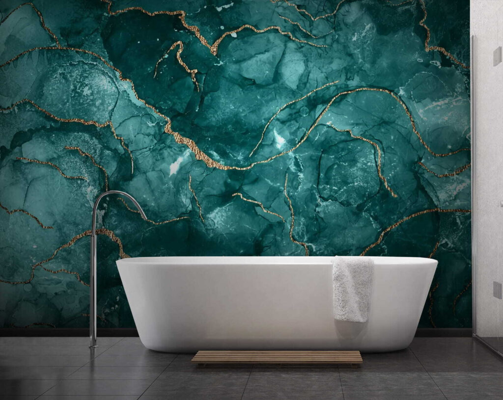 Elegant teal and warm accents design