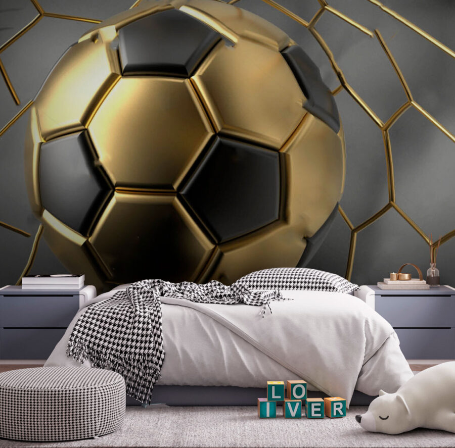 Fotomurales Sueños de fútbol en tonos metálicos. - Imagen 2