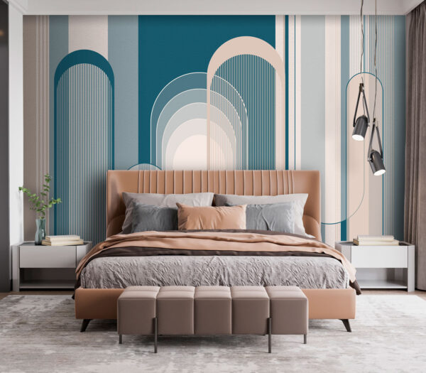 Motivo art déco azul y blanco Motivo art déco azul y blanco