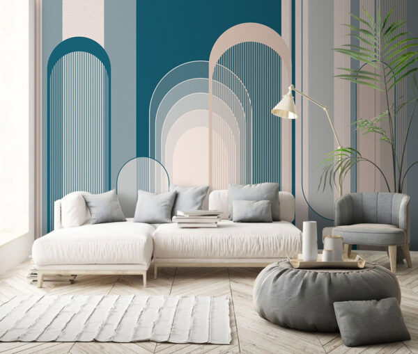 Motivo art déco azul y blanco Motivo art déco azul y blanco