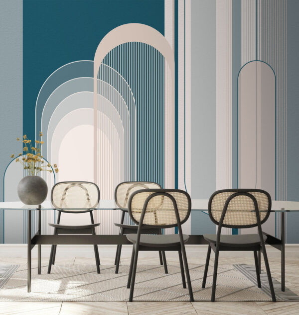 Motivo art déco azul y blanco Motivo art déco azul y blanco