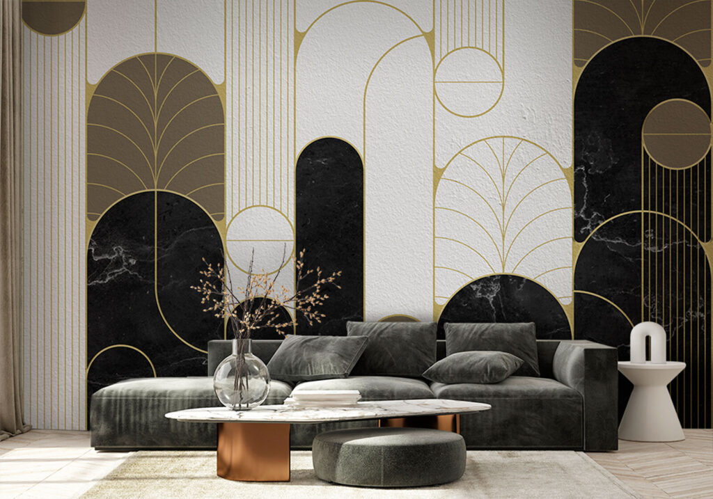 Black and white art deco design Black and white art deco design