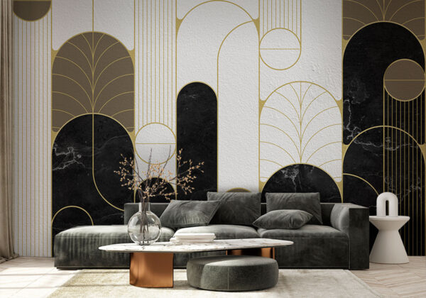 Black and white art deco design Black and white art deco design