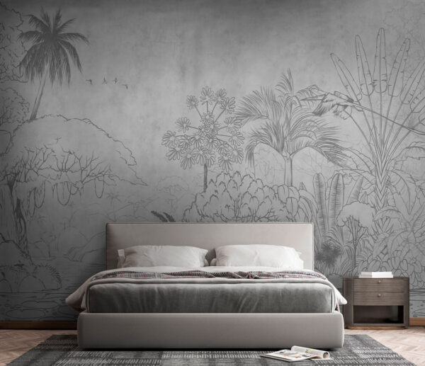Dibujo de un río con árboles y plantas Dibujo de un río con árboles y plantas