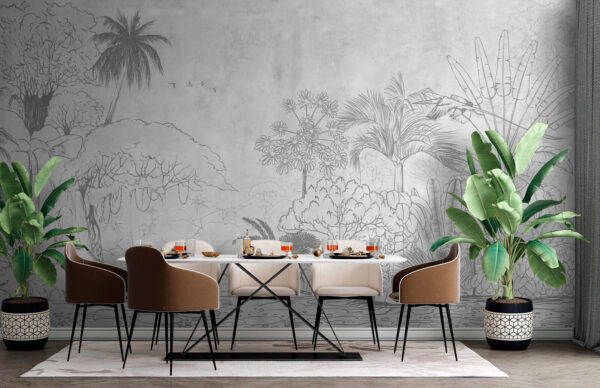 Dibujo de un río con árboles y plantas Dibujo de un río con árboles y plantas