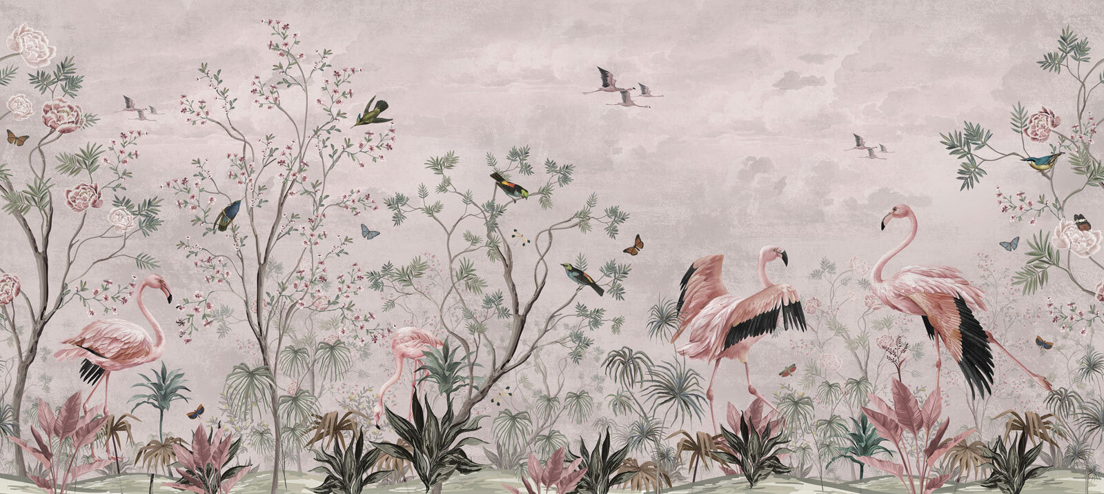 u73559p - Papel pintado con pájaros y plantas - tegory