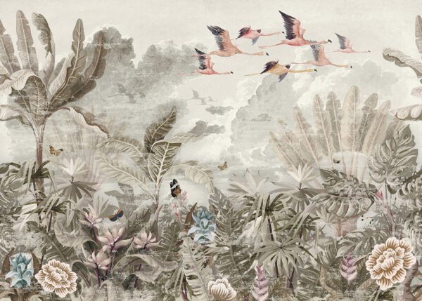 Mural de pájaros volando sobre un bosque u73561p 600x429 - Mural de pájaros volando sobre un bosque