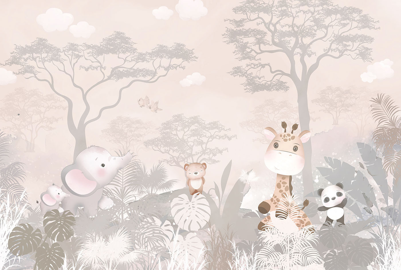 Group of animals in a forest Group of animals in a forest