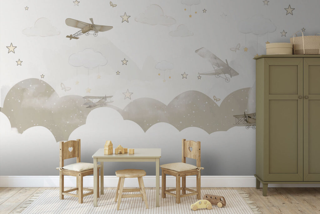 Group of airplanes flying in the sky