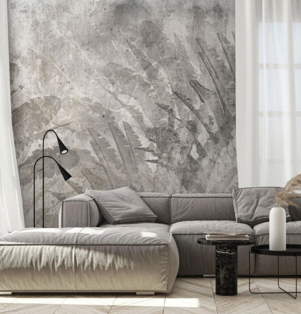 Fondo gris y blanco con hojas Fondo gris y blanco con hojas