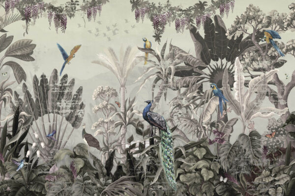 Mural de aves y plantas Mural de aves y plantas