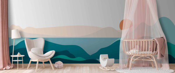 Fotomurales Fotomurales Paisaje con montañas y puesta de sol (SKU: u73957)