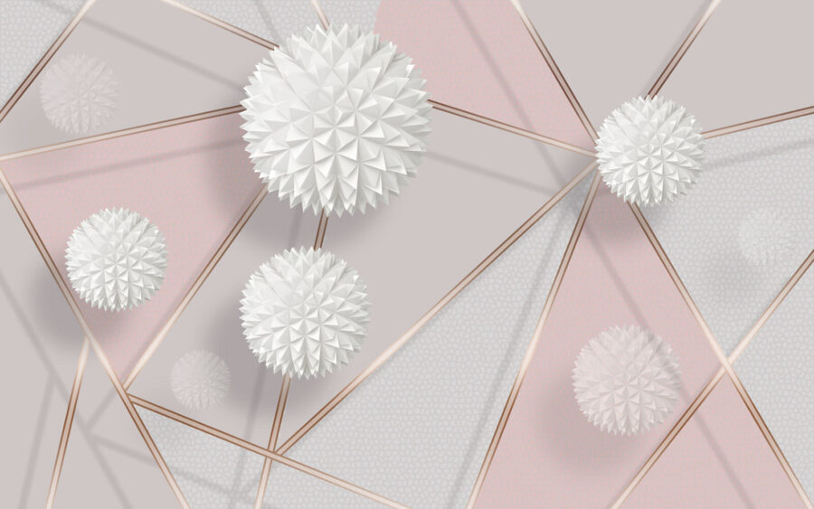 Diseño geométrico en blanco y rosa