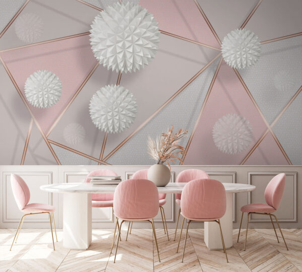 Diseño geométrico en blanco y rosa Diseño geométrico en blanco y rosa