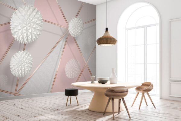 Diseño geométrico en blanco y rosa Diseño geométrico en blanco y rosa