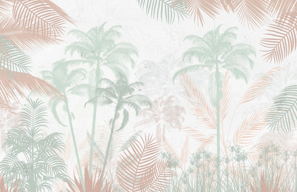 Palmeras y plantas sobre fondo blanco Palmeras y plantas sobre fondo blanco
