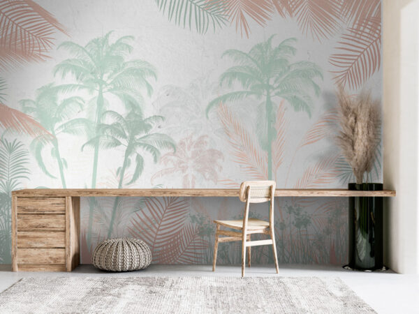Palmeras y plantas sobre fondo blanco Palmeras y plantas sobre fondo blanco