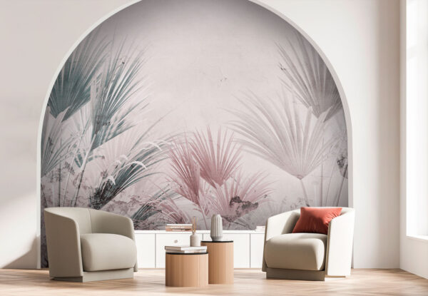 Elegantes hojas de palmera sobre un fondo suave. Elegantes hojas de palmera sobre un fondo suave.
