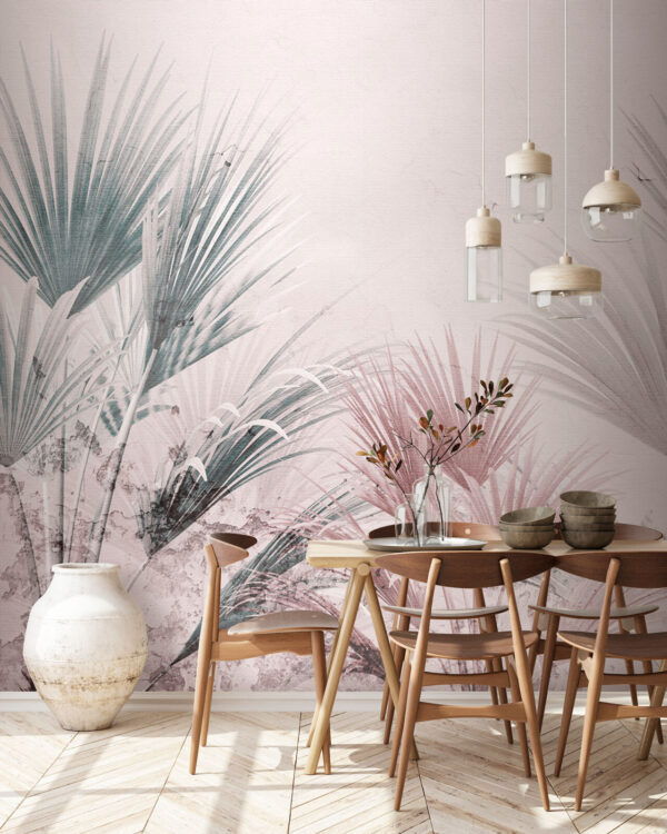 Elegantes hojas de palmera sobre un fondo suave. Elegantes hojas de palmera sobre un fondo suave.